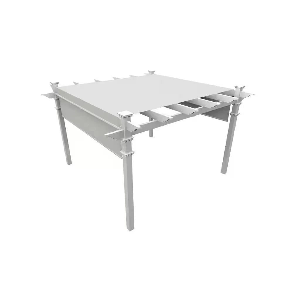 120"L X 120"W X 108"H Vinyl Malibu Canopy Pergola, White, VA42057 — product view 2