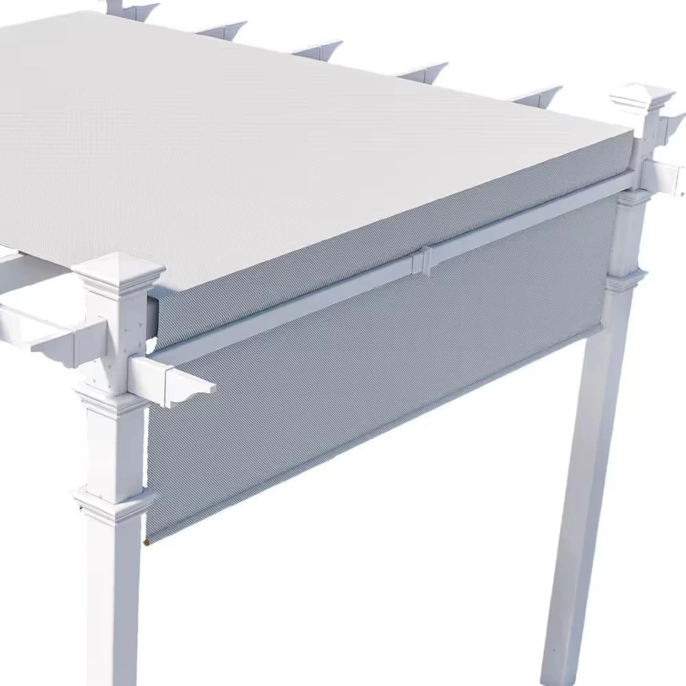 120"L X 120"W X 108"H Vinyl Malibu Canopy Pergola, White, VA42057 — product view 3