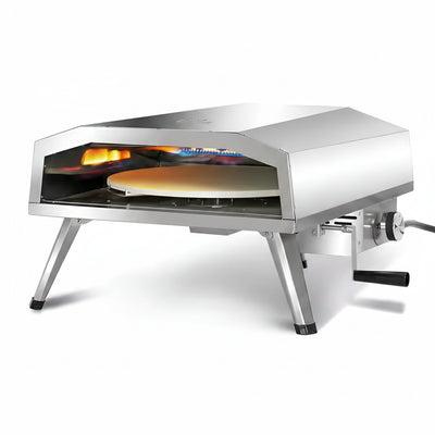16-In. Propane Pizza Oven with Rotating Stone – Stainless Steel