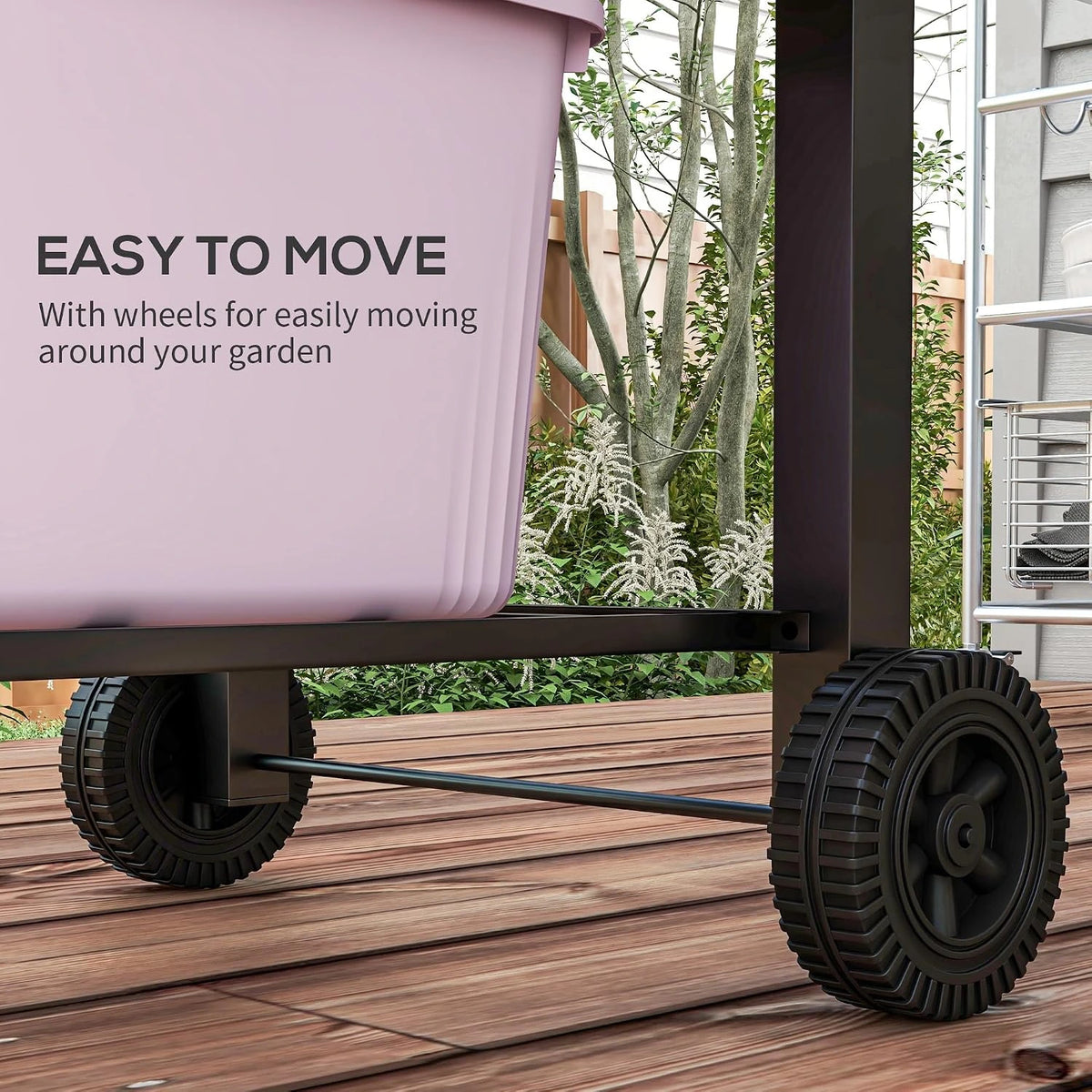 Charcoal Grill with Adjustable Height, Folding Shelves, Black — product view 7