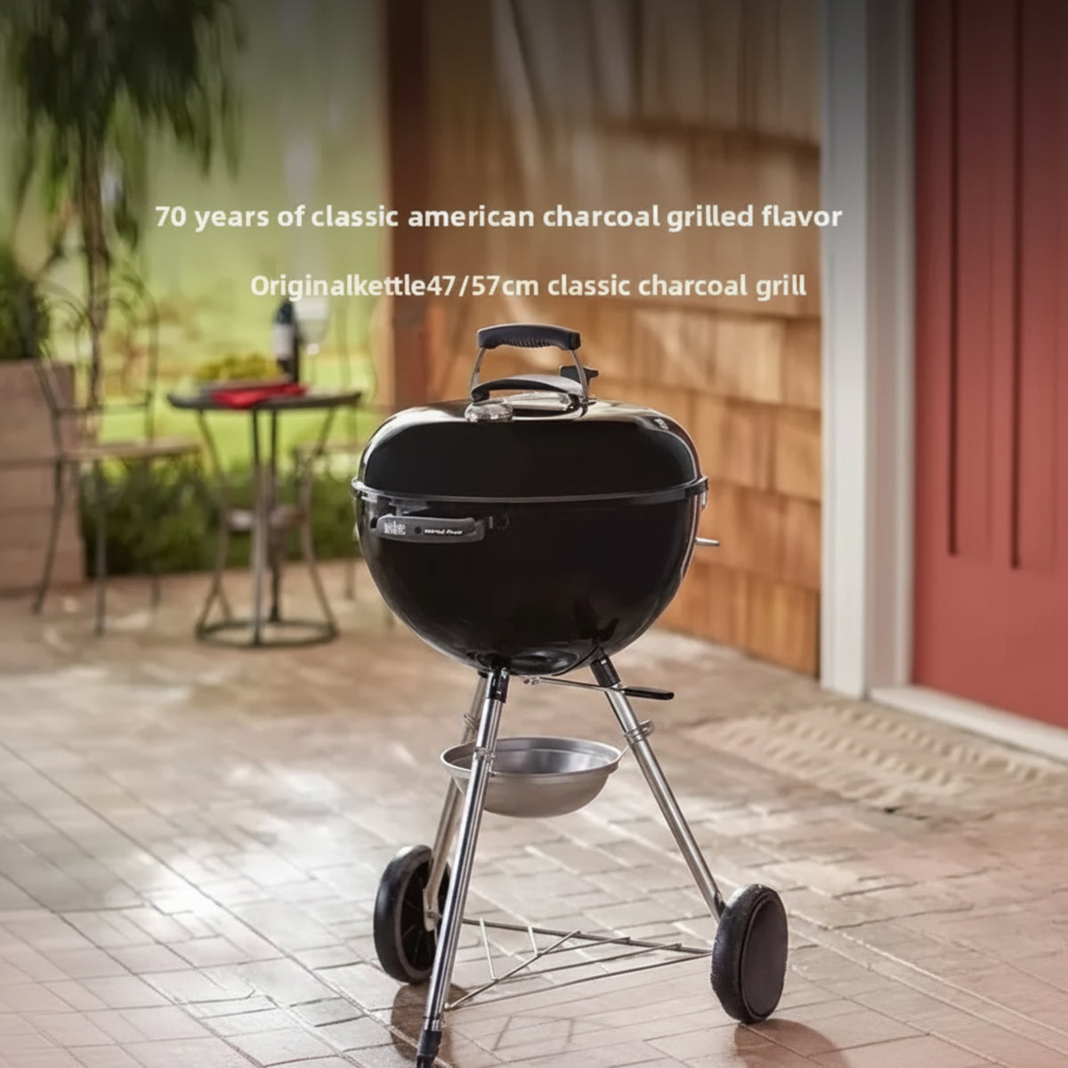 Outdoor Household Kettle BBQ Grill Charcoal BBQ Grill round Apple Grill — product view 2