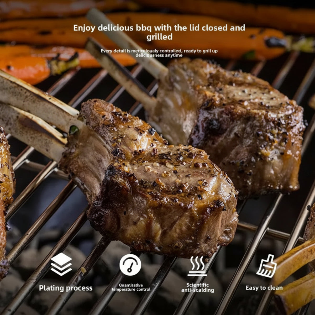 Outdoor Household Kettle BBQ Grill Charcoal BBQ Grill round Apple Grill — product view 4